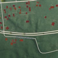 Second close-up of the map of Cloverland, Indiana print showing more streets and buildings