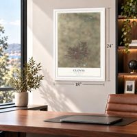Clovis, New Mexico map, 18 x 24 inch print in a white frame in a home office