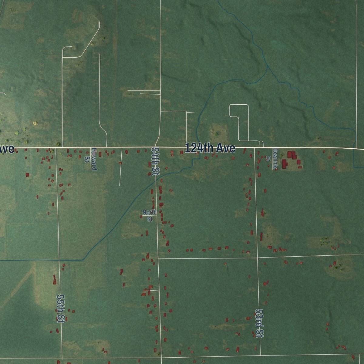 Second close-up of the map of Clyde, Allegan County, Michigan print showing more streets and buildings