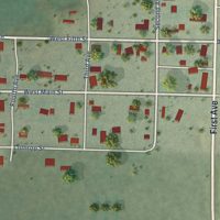 Second close-up of the map of Clyde Park, Montana print showing more streets and buildings