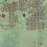 Second close-up of the map of Coal City, Illinois print showing more streets and buildings