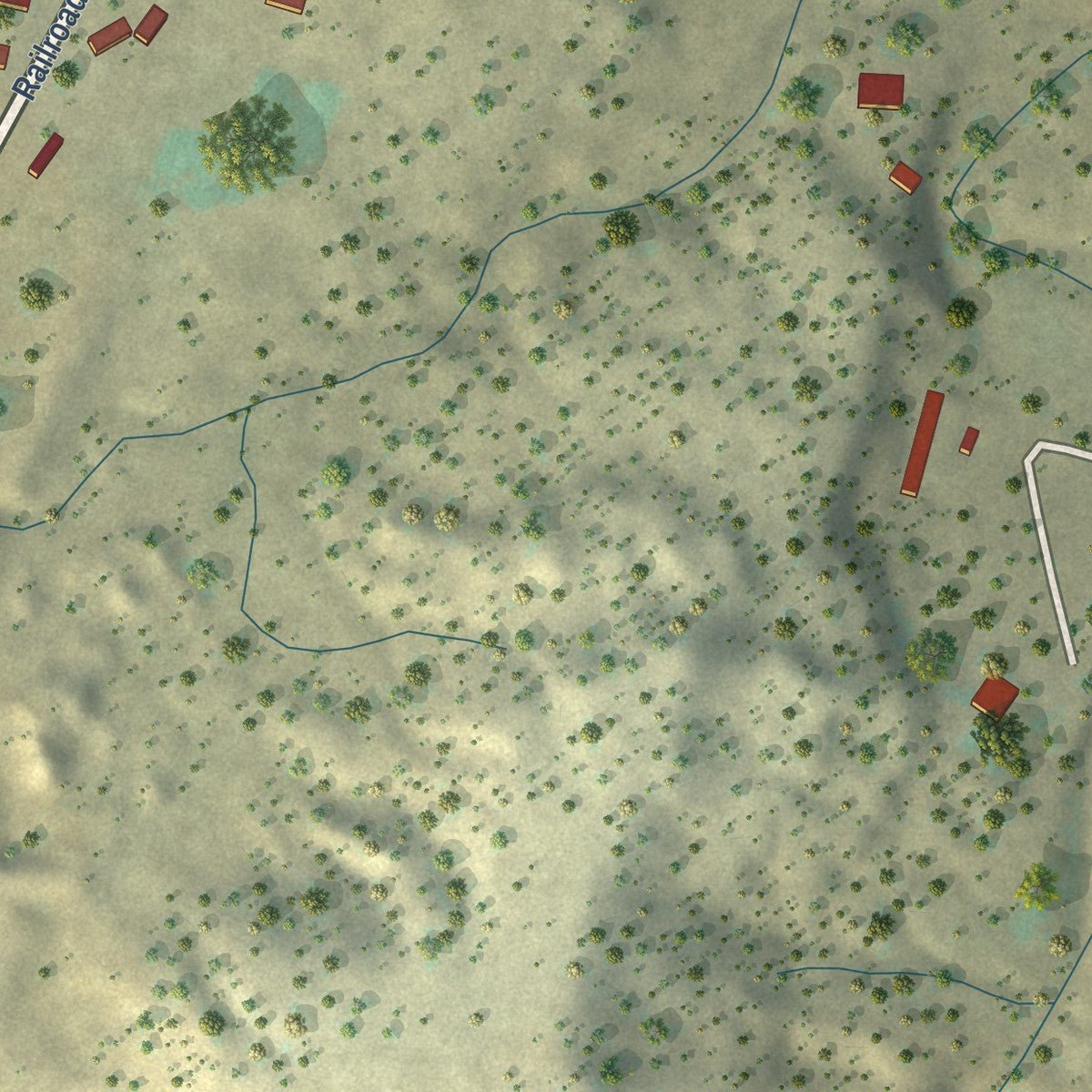 Second close-up of the map of Coal Creek, Colorado print showing more streets and buildings