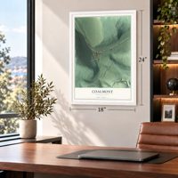 Coalmont, Pennsylvania map, 18 x 24 inch print in a white frame in a home office