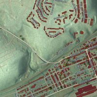 Second close-up of the map of Coatesville, Pennsylvania print showing more streets and buildings