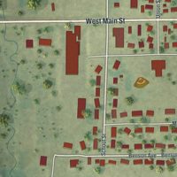Second close-up of the map of Cobb, Wisconsin print showing more streets and buildings