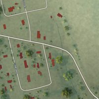Second close-up of the map of Cobbtown, Georgia print showing more streets and buildings
