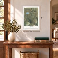 Cobre, New Mexico map, 12 x 18 inch print in a white frame in an entryway