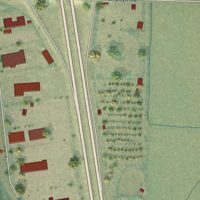 Second close-up of the map of Coburg, Oregon print showing more streets and buildings