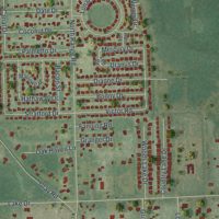 Second close-up of the map of Cocoa West, Florida print showing more streets and buildings