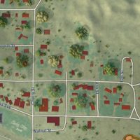 Second close-up of the map of Cody, Nebraska print showing more streets and buildings