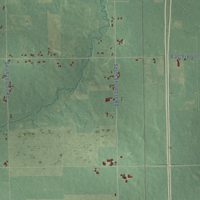 Second close-up of the map of Coe, Michigan print showing more streets and buildings