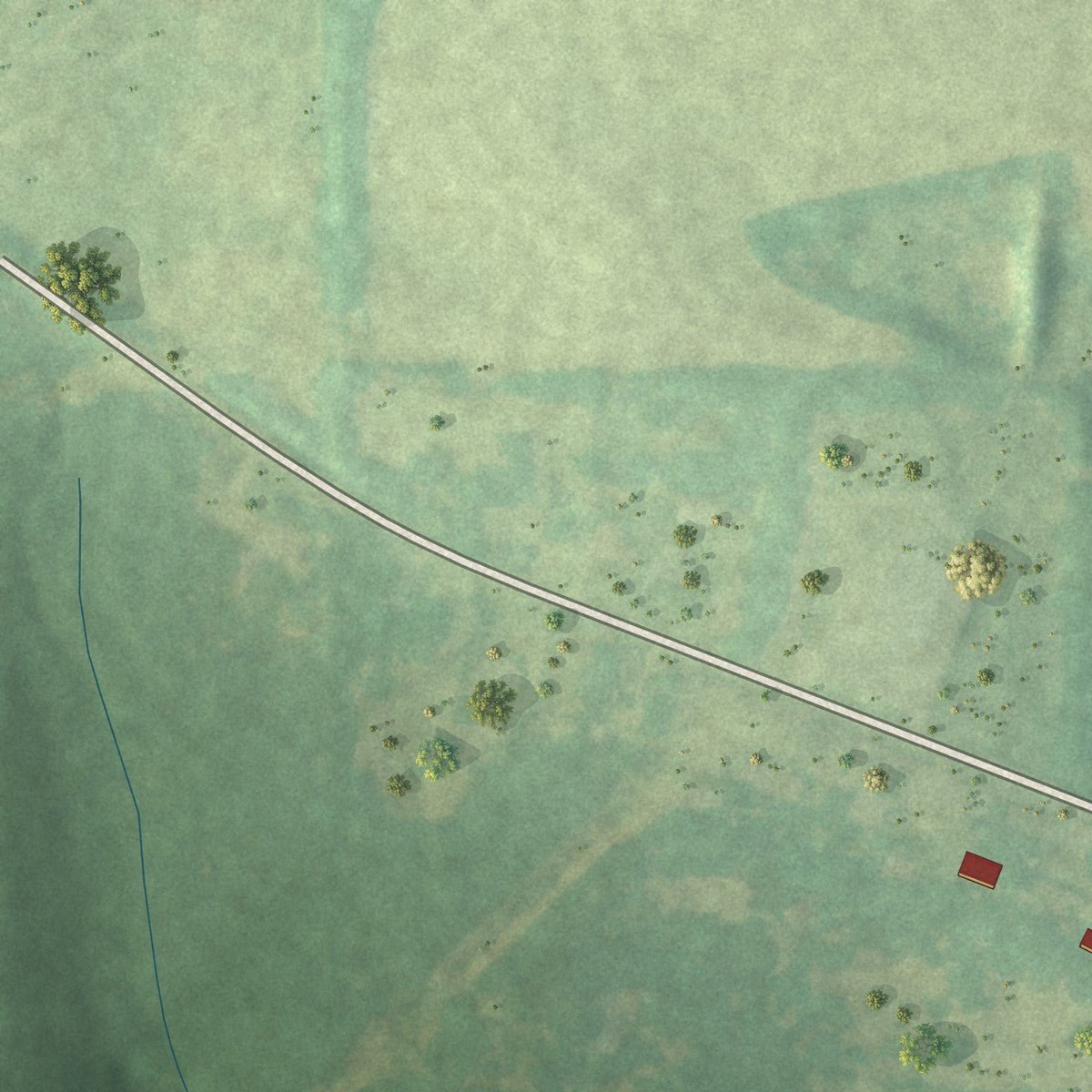 Second close-up of the map of Coffee Springs, Alabama print showing more streets and buildings