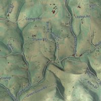Second close-up of the map of Cogan House, Pennsylvania print showing more streets and buildings