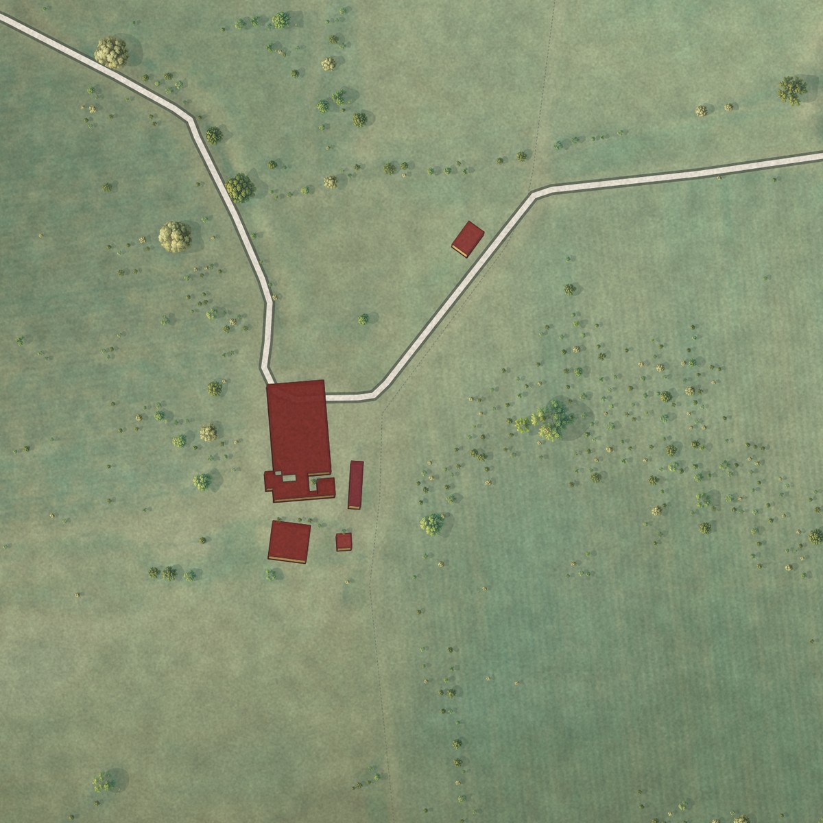 Second close-up of the map of Cogdell, Georgia print showing more streets and buildings