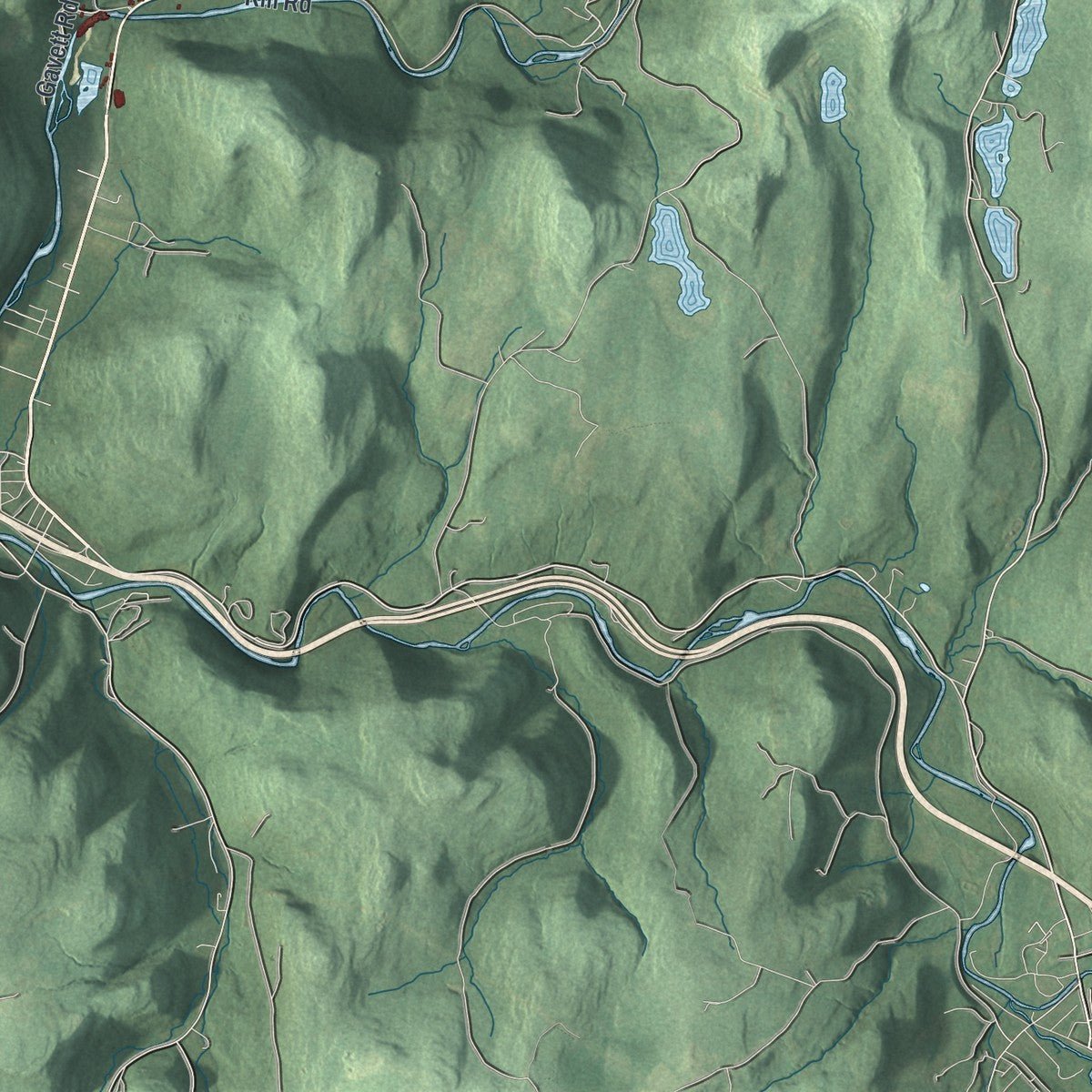 Second close-up of the map of Colchester, New York print showing more streets and buildings