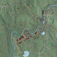 Second close-up of the map of Cold Spring, Massachusetts print showing more streets and buildings