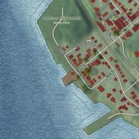 Second close-up of the map of Cold Spring, New York print showing more streets and buildings