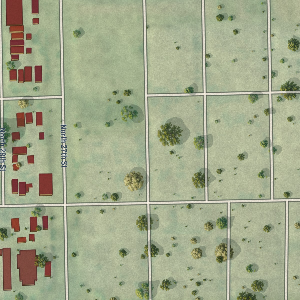 Second close-up of the map of Cold Spring Park, Wisconsin print showing more streets and buildings