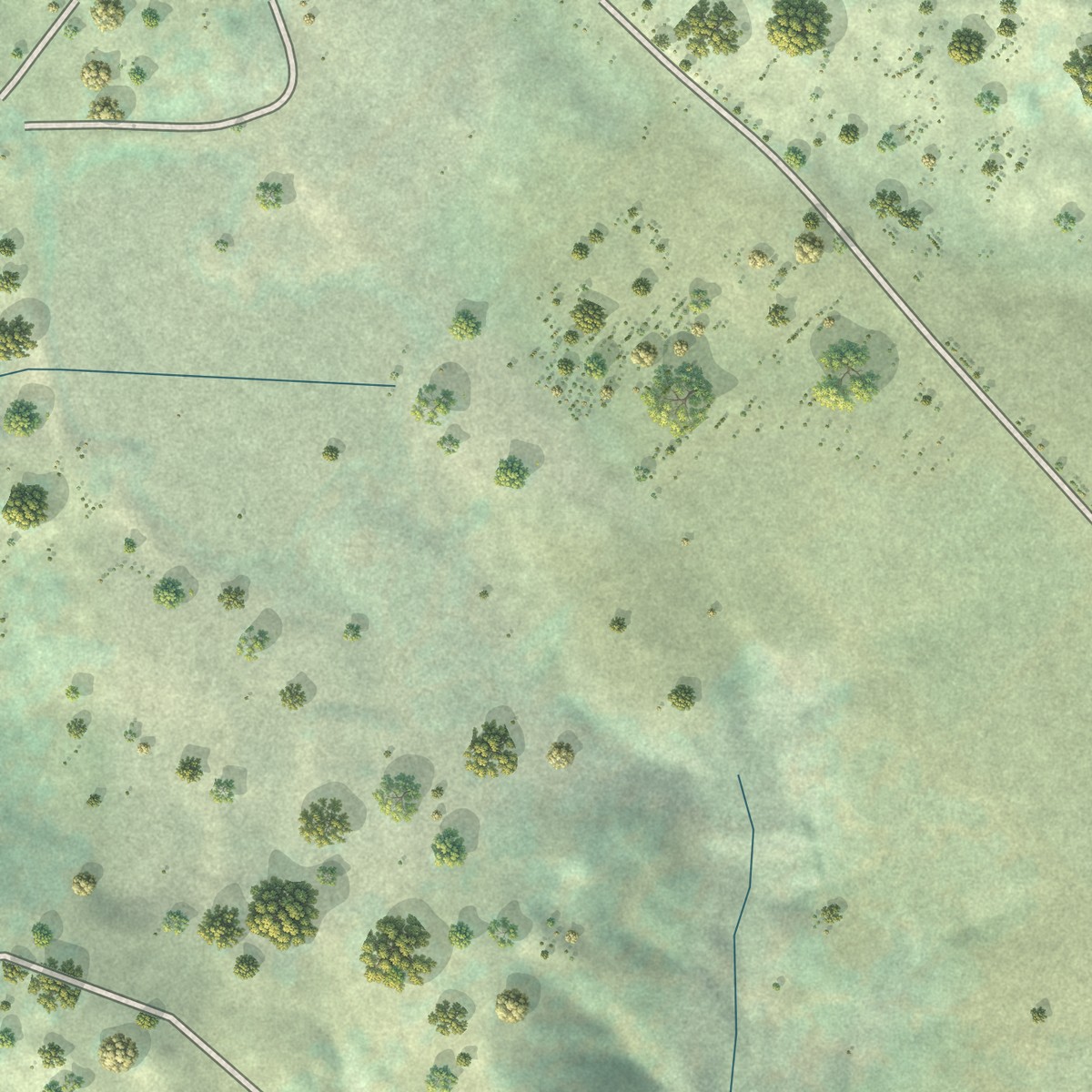 Second close-up of the map of Cold Springs, California print showing more streets and buildings