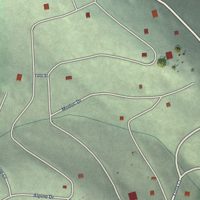 Second close-up of the map of Cold Springs, Tuolumne County, California print showing more streets and buildings