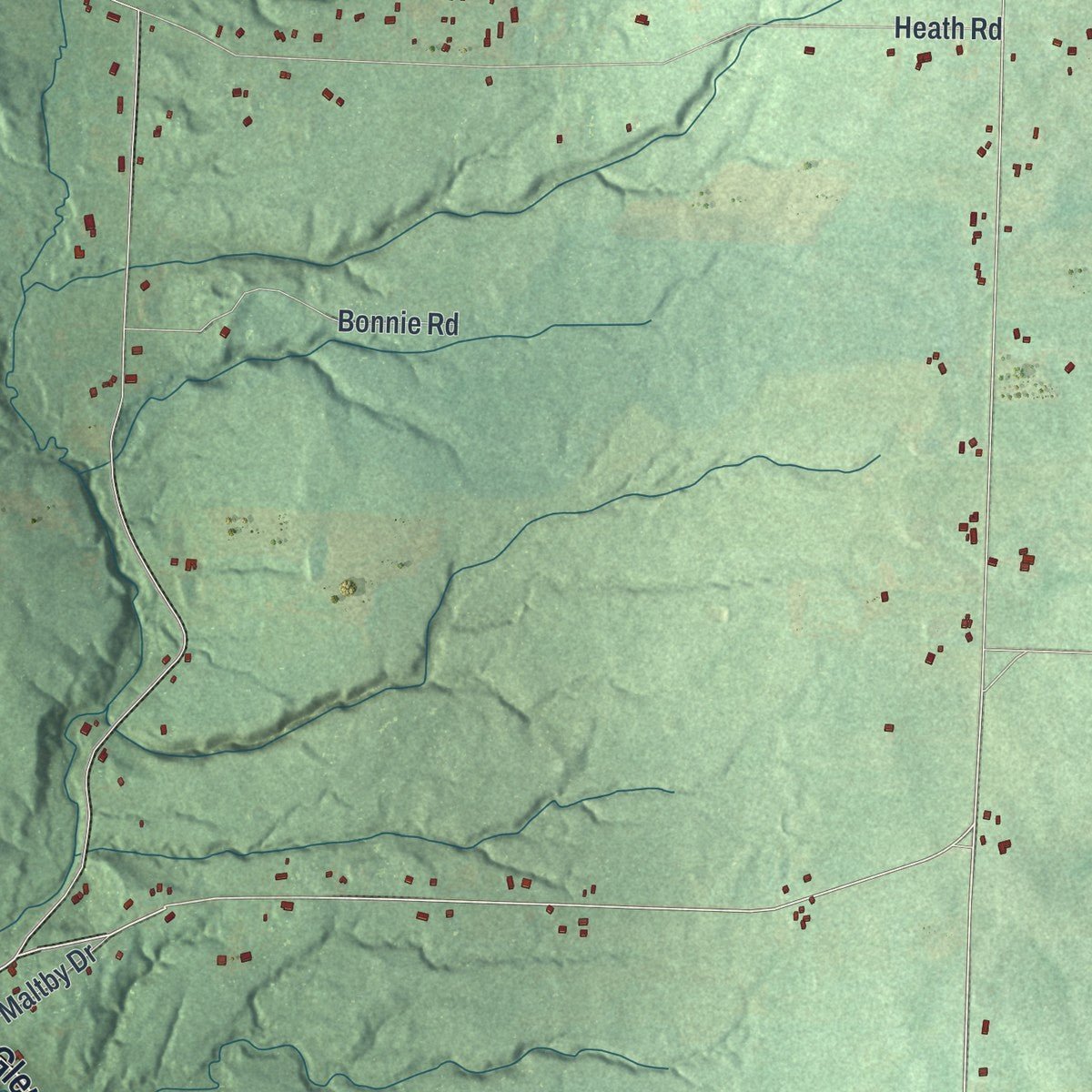 Second close-up of the map of Colden, New York print showing more streets and buildings