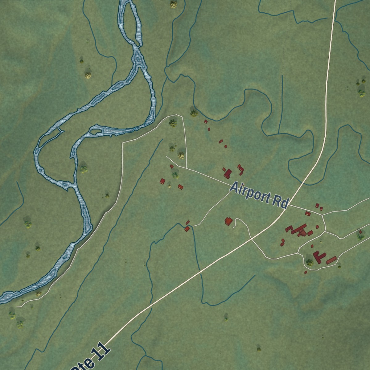 Second close-up of the map of Coldfoot, Alaska print showing more streets and buildings