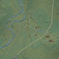 Second close-up of the map of Coldfoot, Alaska print showing more streets and buildings