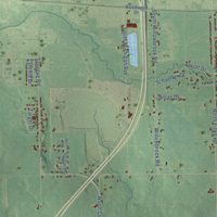 Second close-up of the map of Coldwater, Branch County, Michigan print showing more streets and buildings