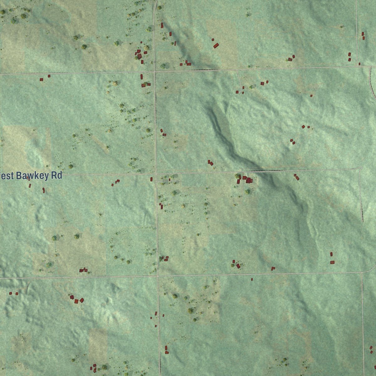 Second close-up of the map of Coldwater, Isabella County, Michigan print showing more streets and buildings