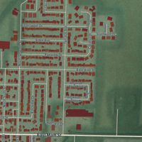 Second close-up of the map of Coldwater, Ohio print showing more streets and buildings