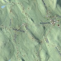Second close-up of the map of Colebrook, Connecticut print showing more streets and buildings