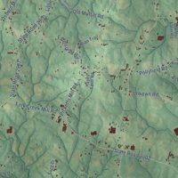 Second close-up of the map of Coleridge, North Carolina print showing more streets and buildings