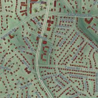 Second close-up of the map of Colesville, Maryland print showing more streets and buildings