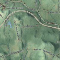 Second close-up of the map of Colesville, New York print showing more streets and buildings