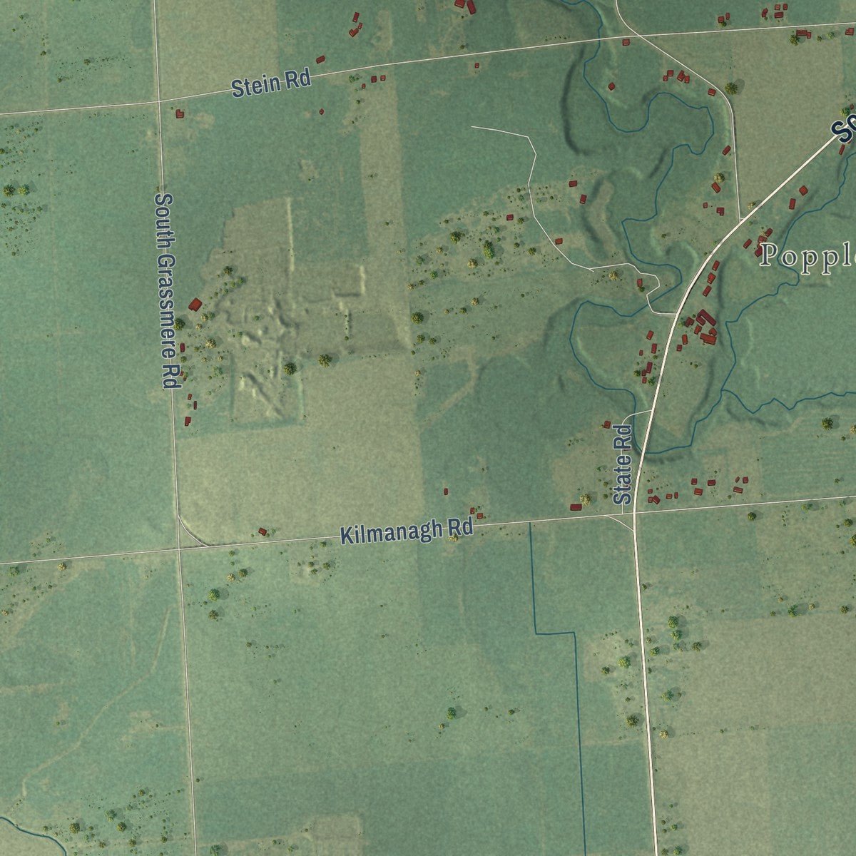 Second close-up of the map of Colfax, Huron County, Michigan print showing more streets and buildings