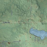 Second close-up of the map of Colfax, Mecosta County, Michigan print showing more streets and buildings