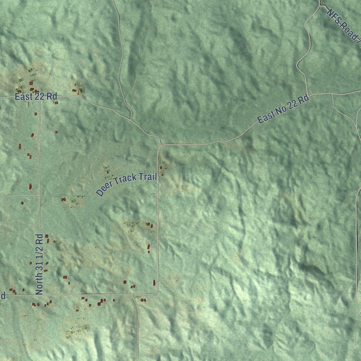 Second close-up of the map of Colfax, Wexford County, Michigan print showing more streets and buildings