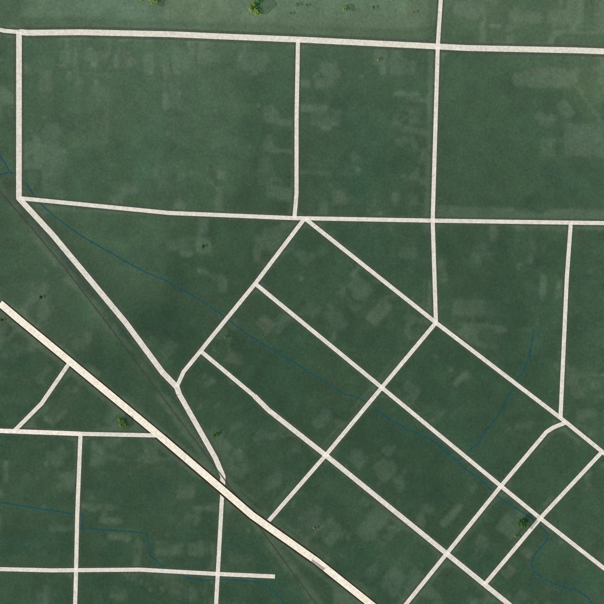 Second close-up of the map of College Corner, Ohio print showing more streets and buildings