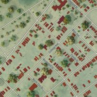 Second close-up of the map of College Hill, Missouri print showing more streets and buildings