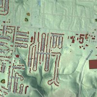 Second close-up of the map of College Hill, Ohio print showing more streets and buildings