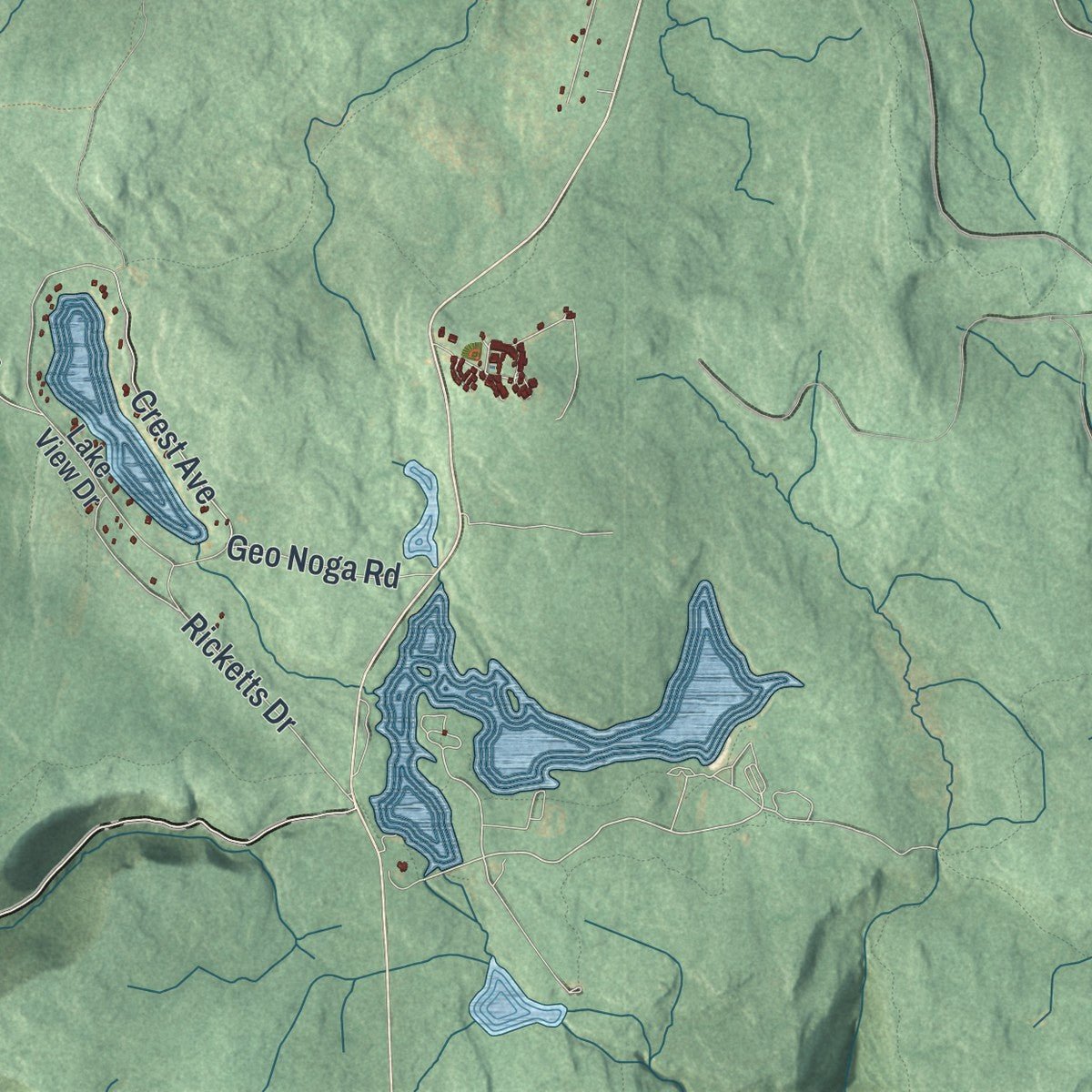 Second close-up of the map of Colley, Pennsylvania print showing more streets and buildings