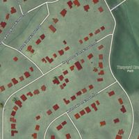 Second close-up of the map of Collier Hills, Georgia print showing more streets and buildings