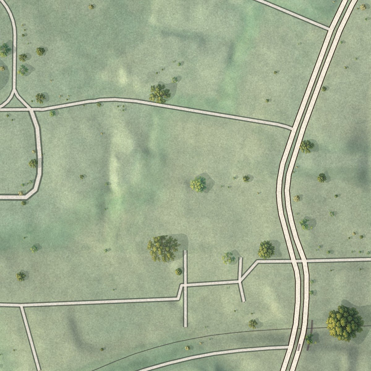 Second close-up of the map of Collier Hills North, Georgia print showing more streets and buildings