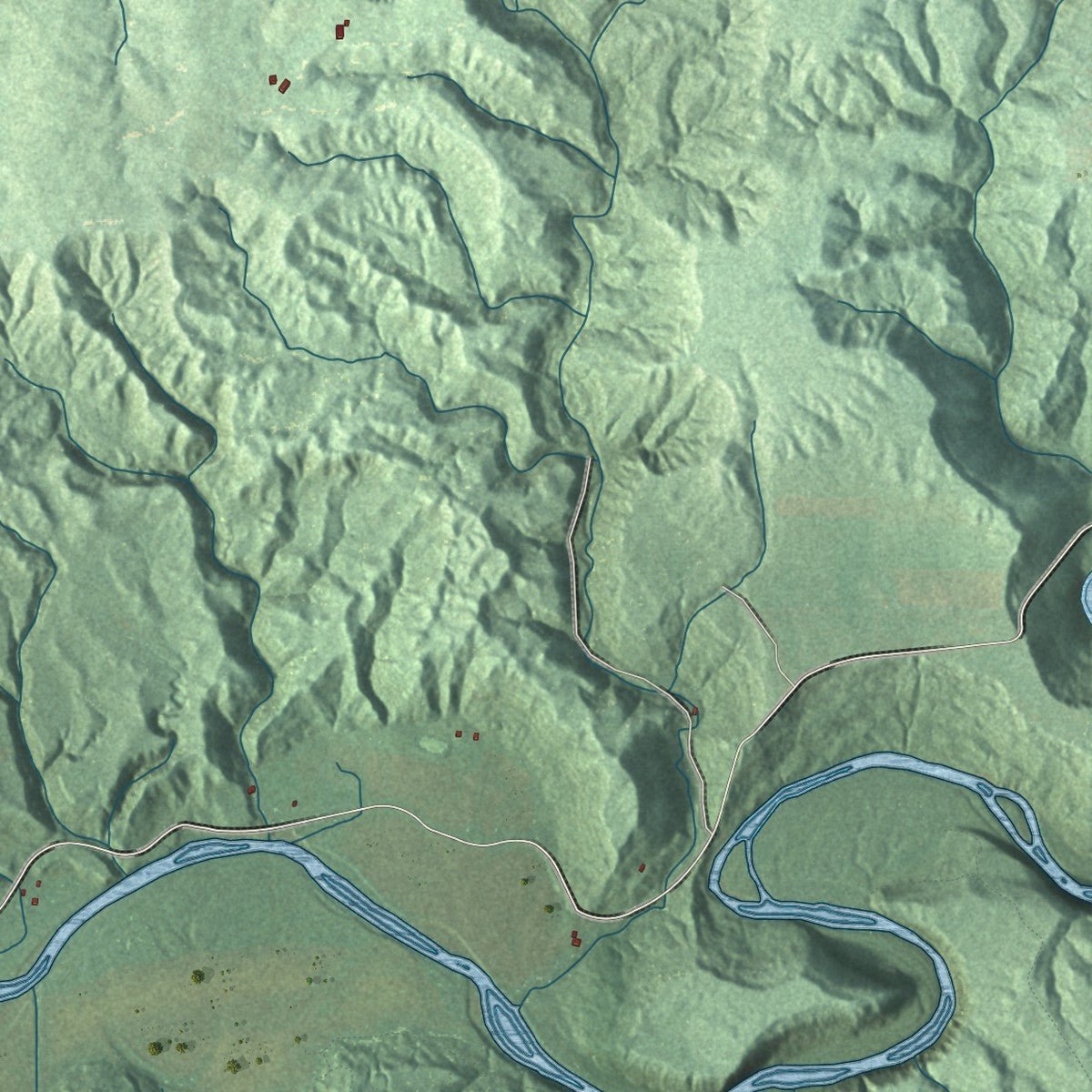Second close-up of the map of Collins, New York print showing more streets and buildings