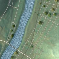 Second close-up of the map of Collinsburg, Pennsylvania print showing more streets and buildings