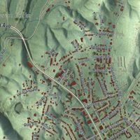 Second close-up of the map of Collinsville, Virginia print showing more streets and buildings