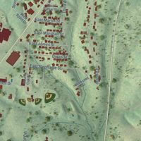 Second close-up of the map of Collinwood, Tennessee print showing more streets and buildings