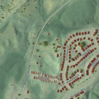 Second close-up of the map of Colonial Forge, Virginia print showing more streets and buildings