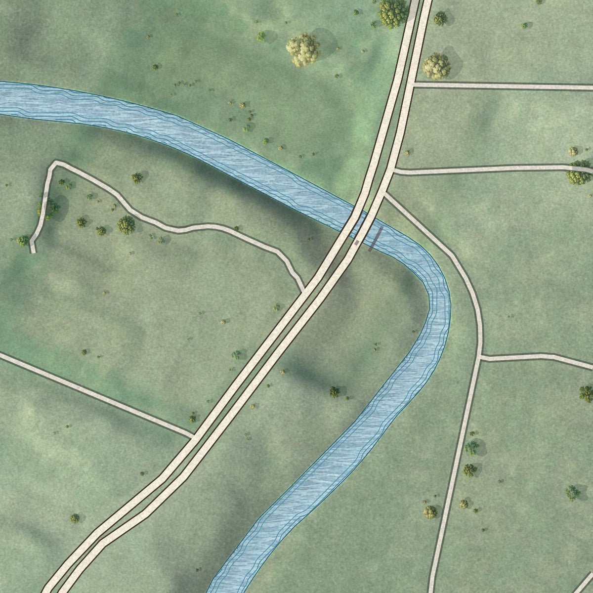 Second close-up of the map of Colonial Homes, Georgia print showing more streets and buildings