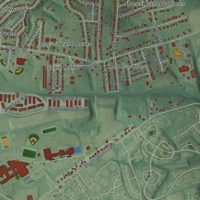 Second close-up of the map of Colonial Park, Pennsylvania print showing more streets and buildings